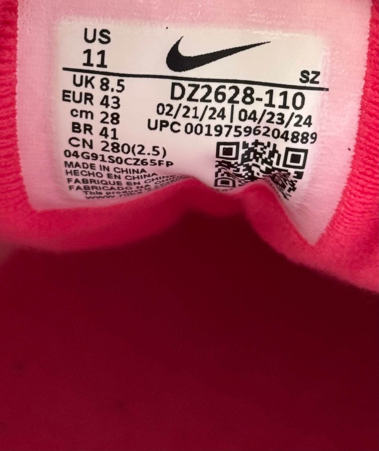 Nike Air Max 1 White Aster Pink DZ2628-110