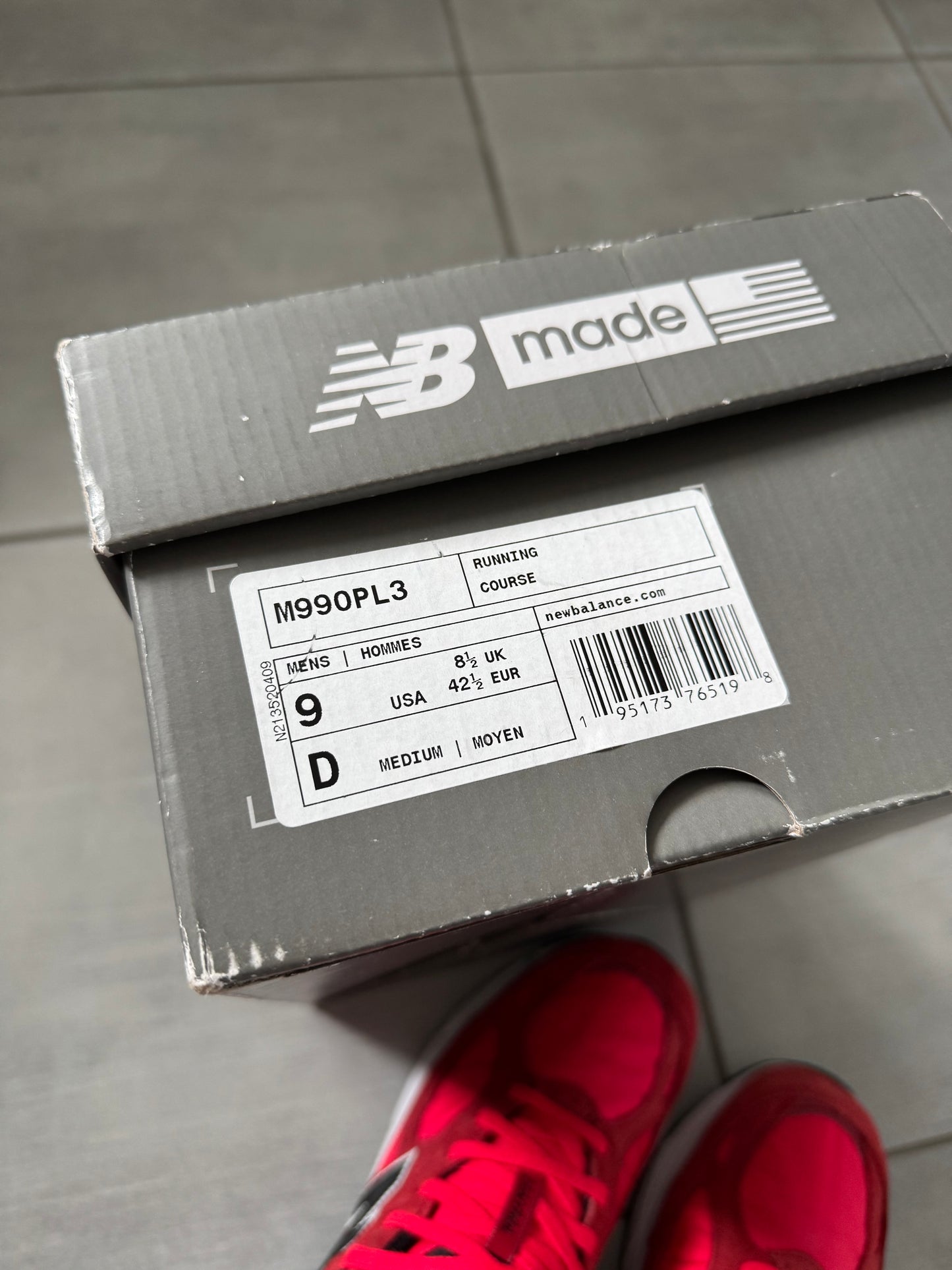 New Balance 990v3 Red Suede