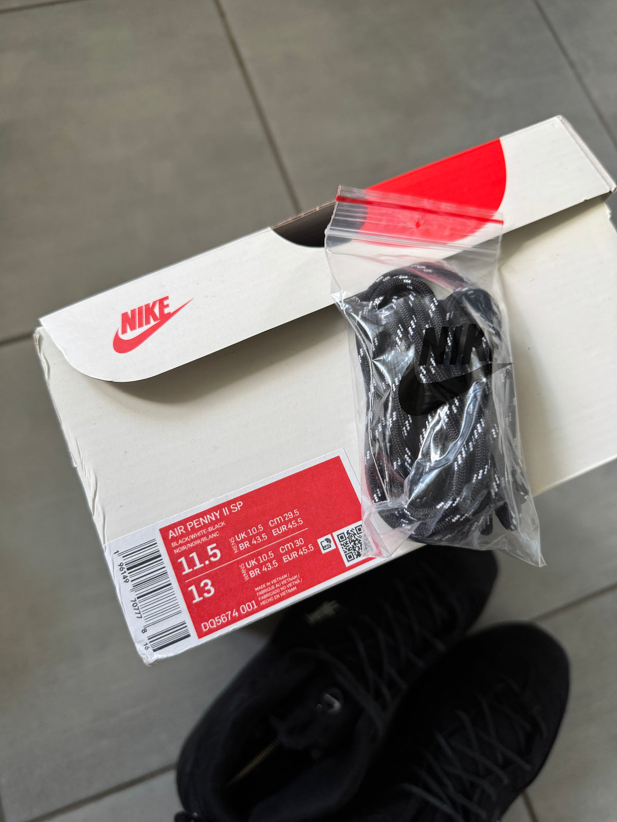45.5 | Nike Air Penny 2 x Stussy Black DQ5674-001
