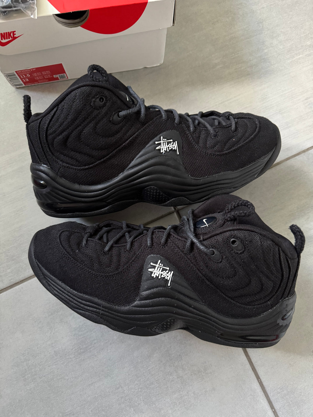 45.5 | Nike Air Penny 2 x Stussy Black DQ5674-001